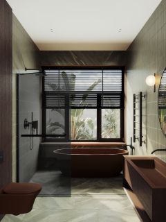 Душевая перегородка MaybahGlass MGD-729-6ш 79см чёрный